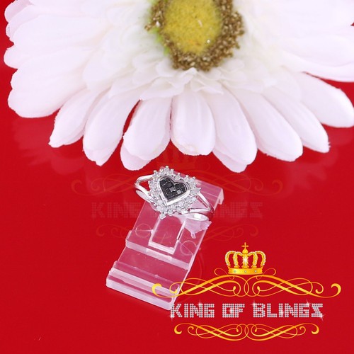 Anillo Damas Diamante Real Corazón Blanco 10 KT Oro 0,33QUIT Talla 6,5 - Imagen 7 de 12