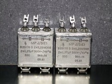 Two vintage Siemens PIO capacitors 2x0.25 uF 300V Klangfilm tube audio 60s NOS