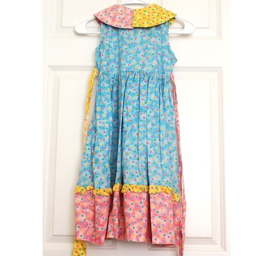Chicken Noodle Vintage Girl's Size 6X Circle Print Dress Peter Pan Collar NWOT - Picture 2 of 6