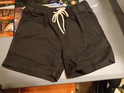 Goodthreads Men's Slim-fit 5'' Inseam Pull-on Comfort Stretch Canvas Short Black 