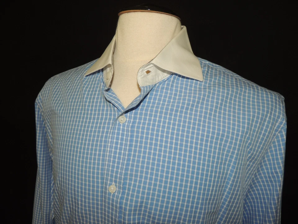 Camisa social masculina J. Campbell azul com gola branca e punhos 16.1/2 - 34/35 - Imagem 3 de 4