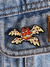 Biblically Accurate Angel Garfield - Funny Meme Enamel Pin - Excellent Condition