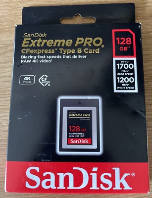 SanDisk Extreme PRO 128GB CFexpress Typ B Speicherkarte Brandneu