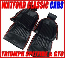 Coprisedili Triumph Spitfire & GT6 1 paio vinile nero/rosso e poggiatesta