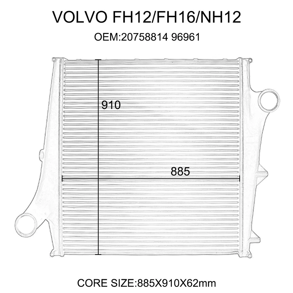 Intercooler enfriador de aire de carga para Volvo VN 1998 1999 VNL VNM 2000-2007 1676633 Foto 3 de 4
