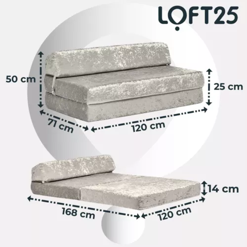 Crushed Velvet Z Bed Double Size Fold Out Guest Chairbed Sofa Seat Folding Futon - Picture 14 of 61