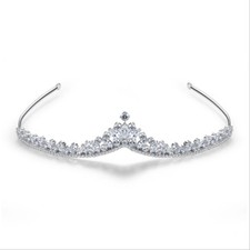 Simple AAA CZ Cubic Zirconia Girl Wedding Queen Princess Tiara Crown For Women