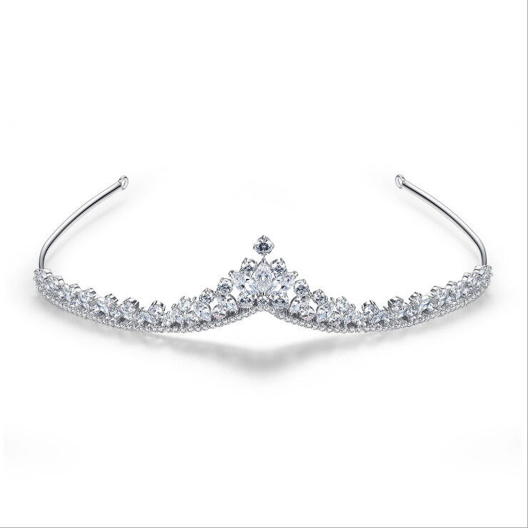 Simple AAA CZ Cubic Zirconia Girl Wedding Bridal Queen Princess Prom Tiara Crown