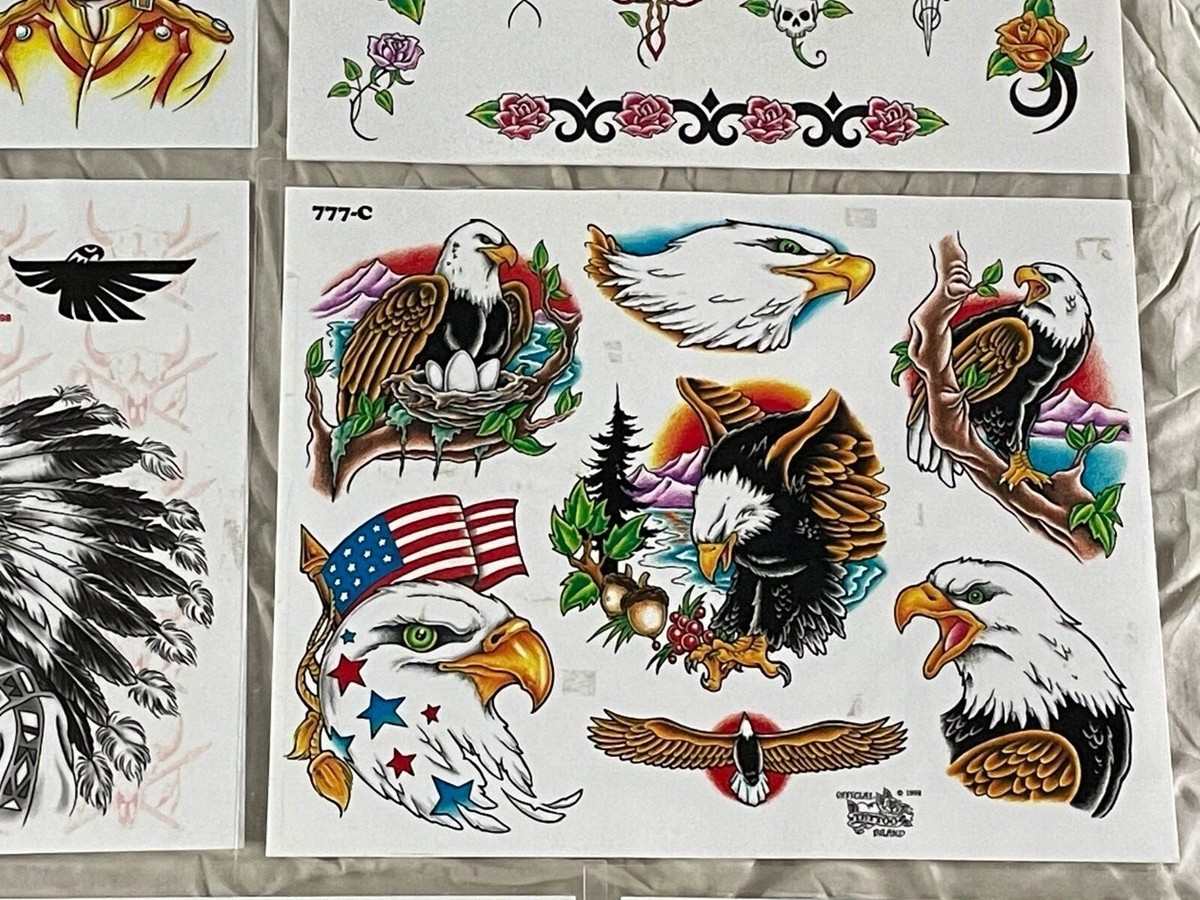 Lot of 10 Vintage Official Tattoo Brand Flash Sheets //T14