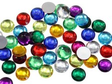 11mm Flat Back Round Acrylic Costume Gems Plastic Rhinestones Cosplay 75 Pcs