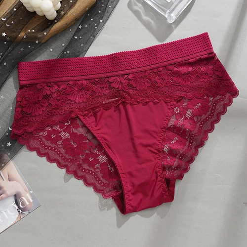 5 Pack Lot Womens Sexy Panties Lingeries High Waist Lace Underwear Thongs Brief - Picture 8 of 17