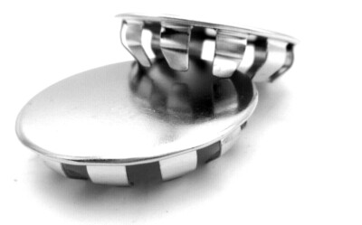 1 1/2'' Hole Fit Cap Round Polished Nickel Plated Steel All Weather For 1.5'' Hole