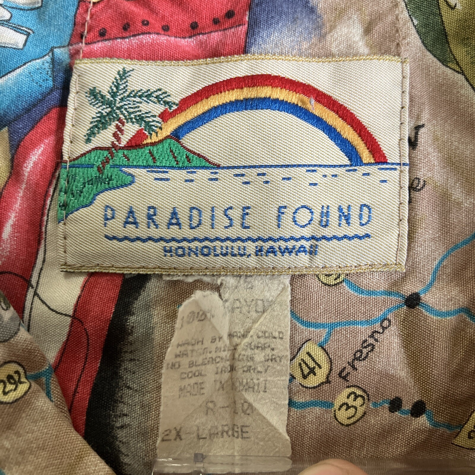 Paradise Found Hawaiian Shirt Mens XL Corvette Route 66 Short Sleeve Unique A388