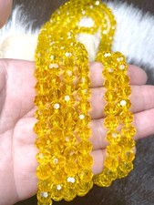 Crystal Beads 8mm Beads for Jewelry Making Round Faceted YELLOW 60 pcs