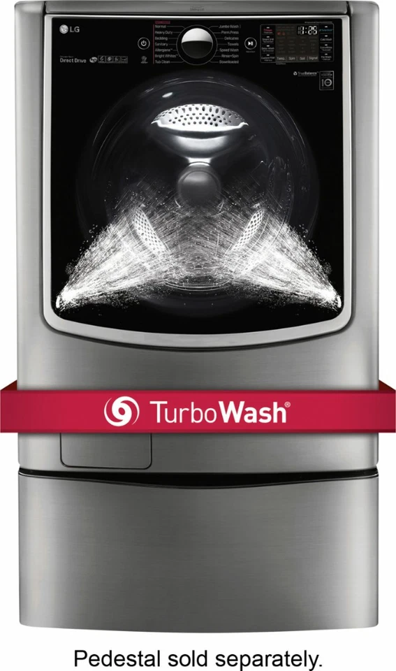 LG Turbowash Series 5.2 cu.ft Front Load Washer & GAS DRYER SET - Graphite Steel - Image 3 of 3