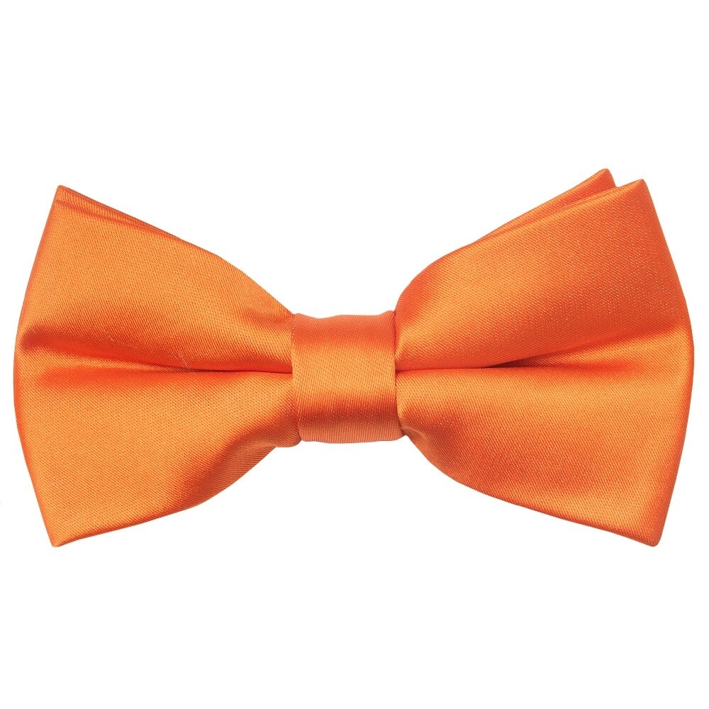 Plain Pre Tied Orange Satin Boys Bow Tie Age 4-7 Kids Wedding Prom Dickie Bow