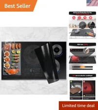 Large Induction Cooktop Protector Mat 21.2x35.4 IN,Translucent Magnetic Elect...