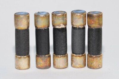 5x Bussmann BUSS Typ F09A Sicherung Fusetron, 250V, 6.25 A, 10 x 38 mm, MIL, NOS