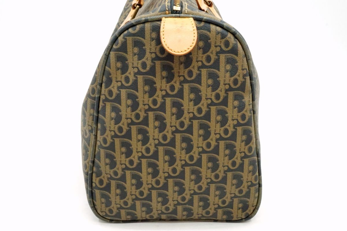 Christian Dior Vintage Trotter Mini Boston Bag Tote PVC Leather