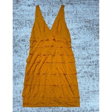 Yigal Azrouel Tiered Mini Dress Women Mango NWT V-Neck Ruffle Rayon Size 3