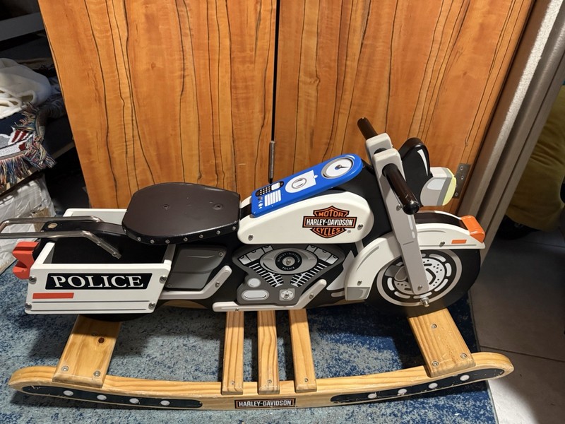 Kidkraft Wooden Harley Davidson Kid Rocker Horse Motorcycle Black Blue Police
