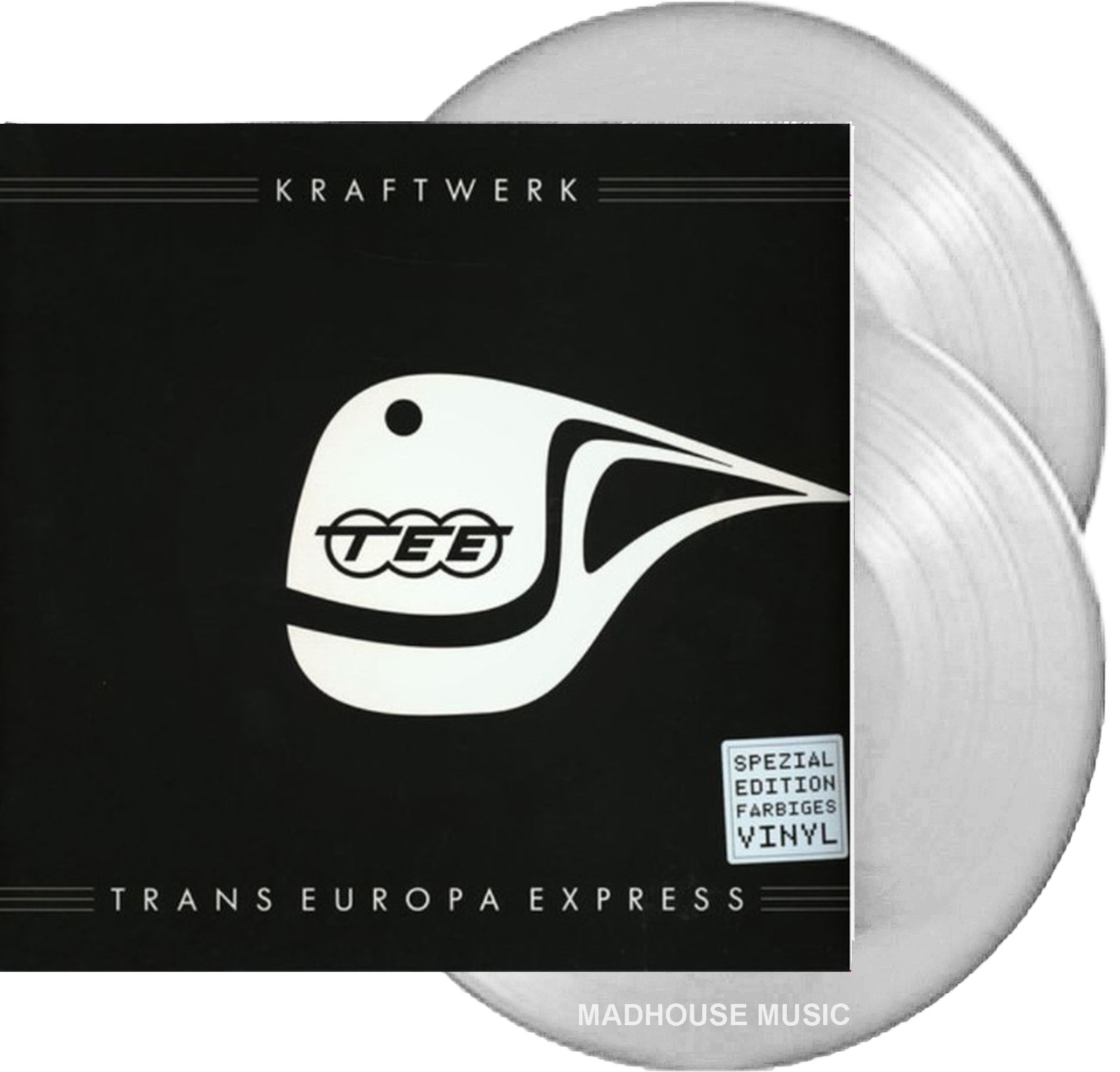 KRAFTWERK LP Trans Europa Express 180 Gram CLEAR VINYL GERM+ BOOKLET 2009 Sealed