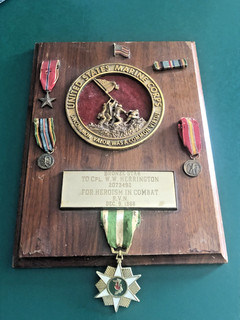 named Vietnam Marine Corp 1966 bronze star end of service plaque for heroism and