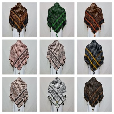 Unisex Viele Farben Grau Grün Schwarz Arabische Kopf Schal Wrap Arafat Keffiyeh