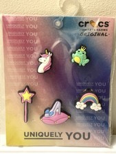  CROCS jibbitz Shoe Charms 5 piece Set Girls Rule  NEW 