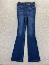 SPANX  SMALL TALL Womens Flare Leg Pull On Blue Denim Stretch Jean Inseam 35.5  