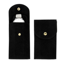 Velvet Watch Pouch, 2 Pack Velvet Watch Pouches with Snap Button Black 