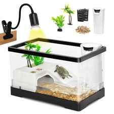 AZV Small Turtle Tank Kit,All in One Indoor PC Aquarium,Red Eared Slider Aqua...