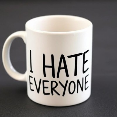 I Hate Everyone Coffee Mug   Funny Humor Cup Gift for Coworkers Friends Boss