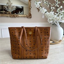 MCM Toni Top-Zip Shopper in Visetos Brown