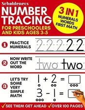 NUMBER TRACING FOR PRESCHOOLERS AND KIDS AGES 3-5: 3-IN-1 By Scholdeners NEW