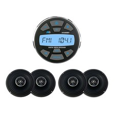 ATG4000BT Marine Bluetooth Gauge Stereo  2 Pairs 6.5in MOTO Speakers