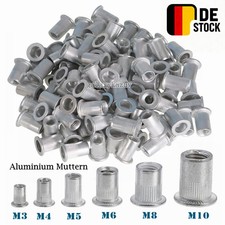 500stk Alu Blindnietmuttern M3-M10 Nietmuttern Gewindeniete Nieten Einziehmutter