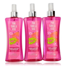 Pink Vanilla Kiss Fantasy by Body Fantasies, 3 Pack 8 oz Fragrance Body Spray
