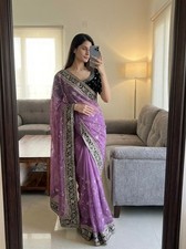 SAREE BLOUSE BOLLYWOOD PARTY WEAR INDIAN PAKISTANI NEW SARI WEDDING DESIGNER