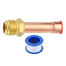 3/4 SAE Male Thread x 3/4" OD Flare Connector with Copper Tube