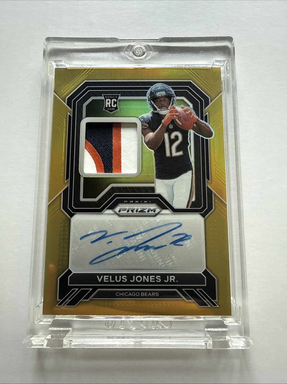 2022 Panini Prizm Gold Rpa /10 Velus Jones Jr.
