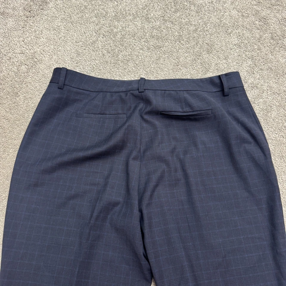 Pantalones de vestir Brooks Brothers Explorer pierna acampanada pantalones para mujer 12 azul marino a cuadros Foto 4 de 4