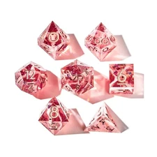 Dispel Resin Polyhedral Set Poly Set - Coral Rose (7) New