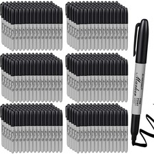 Thenshop 300 Pack Black Permanent Markers Bulk Fine Tip Permanent Marker Set ...