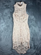 Astr The Label Dress Size XS Peach Pink High Neck Lace Mini