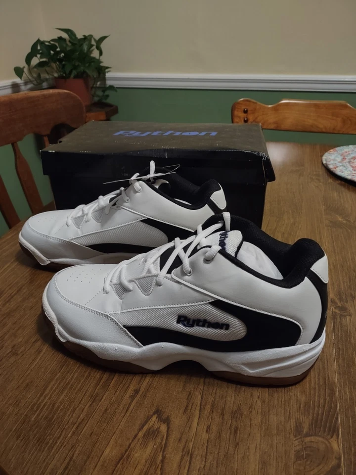 PYTHON DELUXE WIDE INDOOR MID RACQUETBALL MEN'S SHOES WHITE US 10.5 BRAND NEW!! - Image 4 of 4