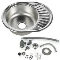 EinbauspüLe Aus Edelstahl Rund Mit Ablage SpüLbecken SpüLe EdelstahlspüLe