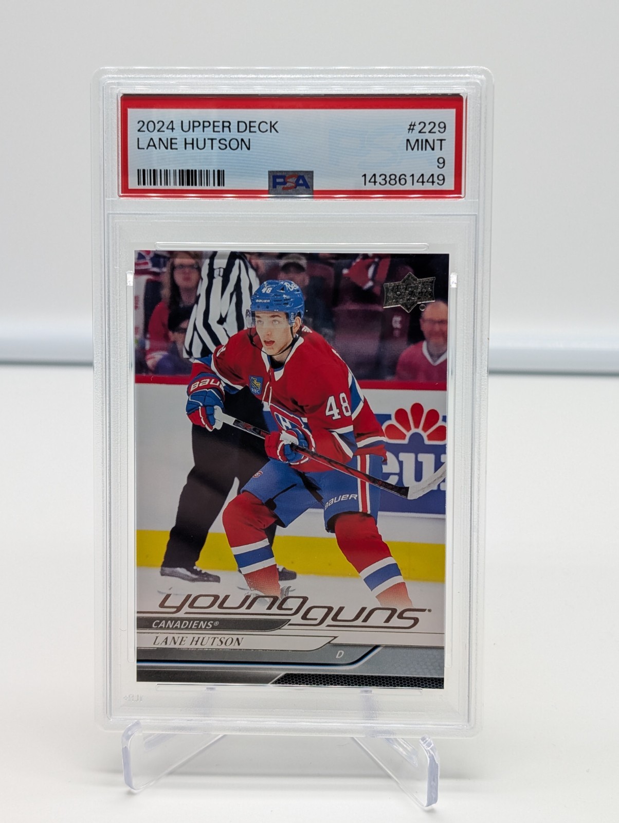 2024-25 Upper Deck Series 1 #229 Lane Hutson Young Guns PSA 9 MINT Rookie RC