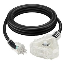 Best 15FT 14/3 Heavy Duty Outdoor Extension Cord with Multiple Outlets 14 Gauge