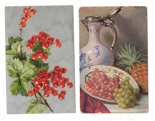 Vintage Postcards x  8 - c1908 - Fruit, still life. Greetings.  See photos.